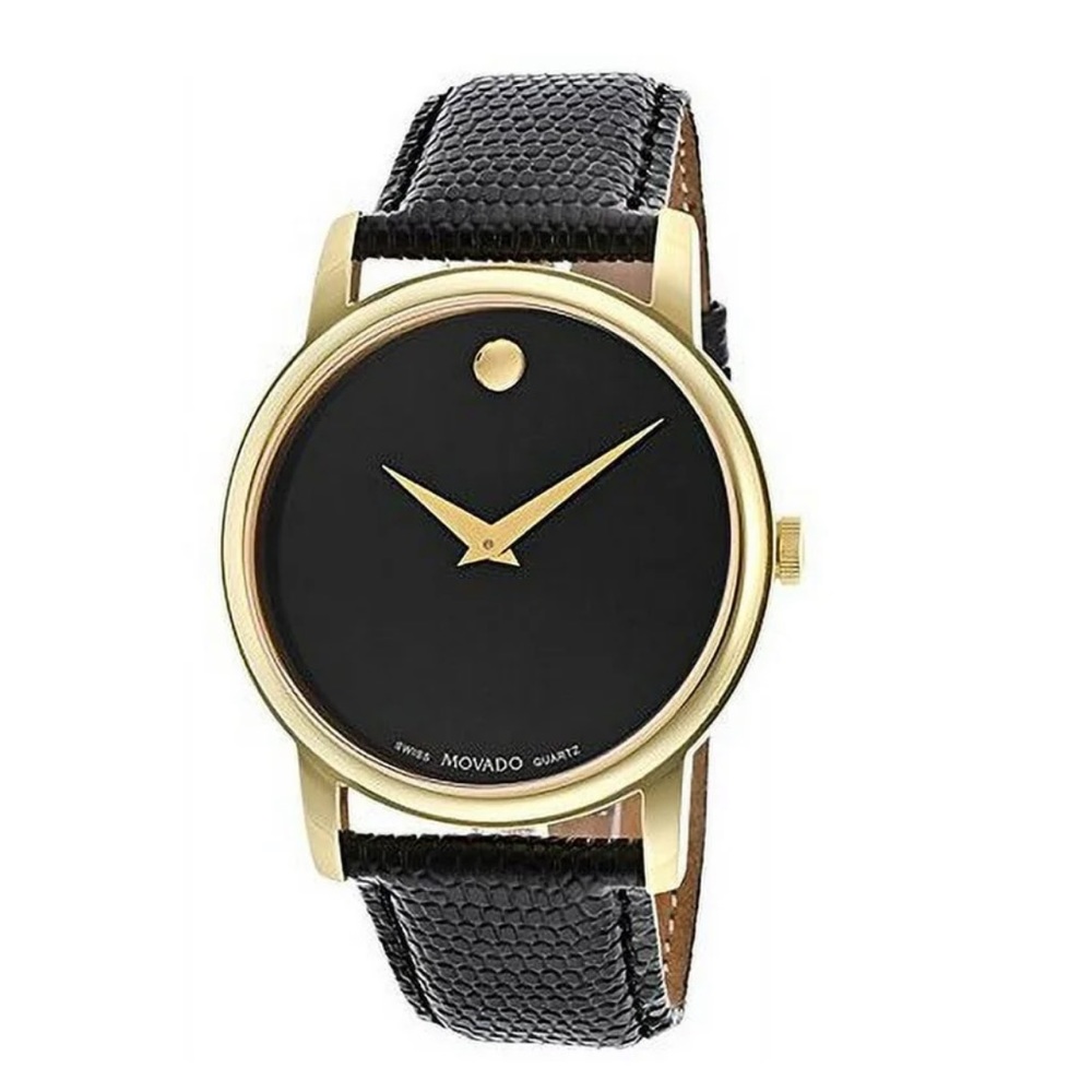 NWT MOVADO Museum Blk Dial Lthr Watch w/Box Handsome Watch for any occasion!